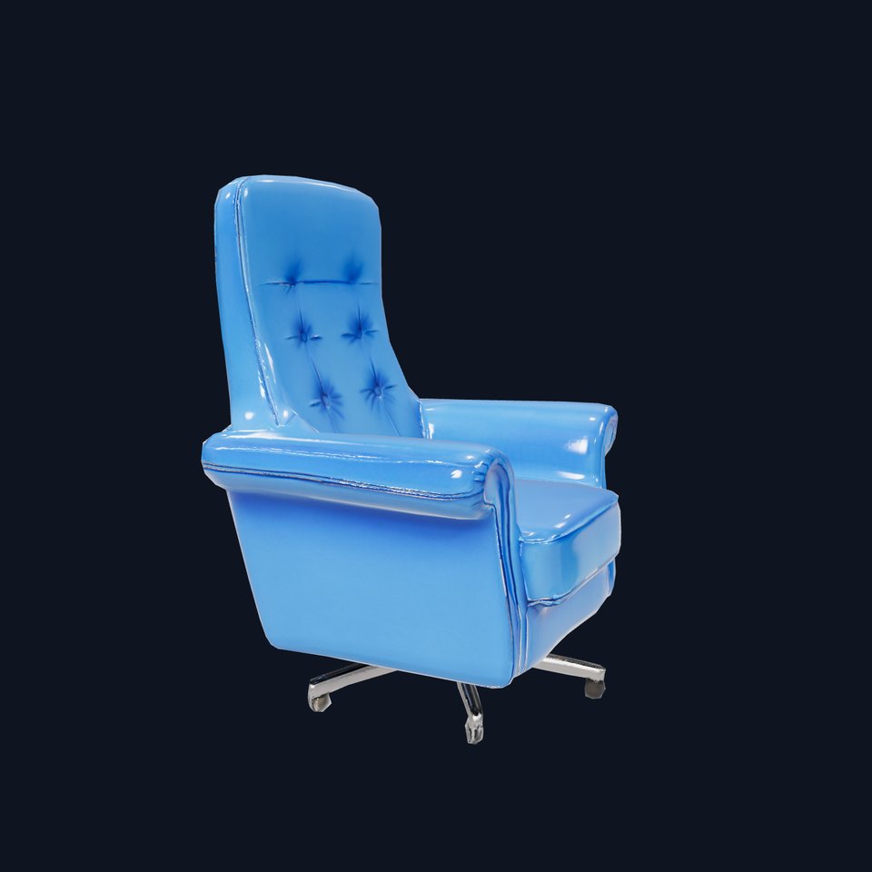 Blue Velvet Armchair model pack